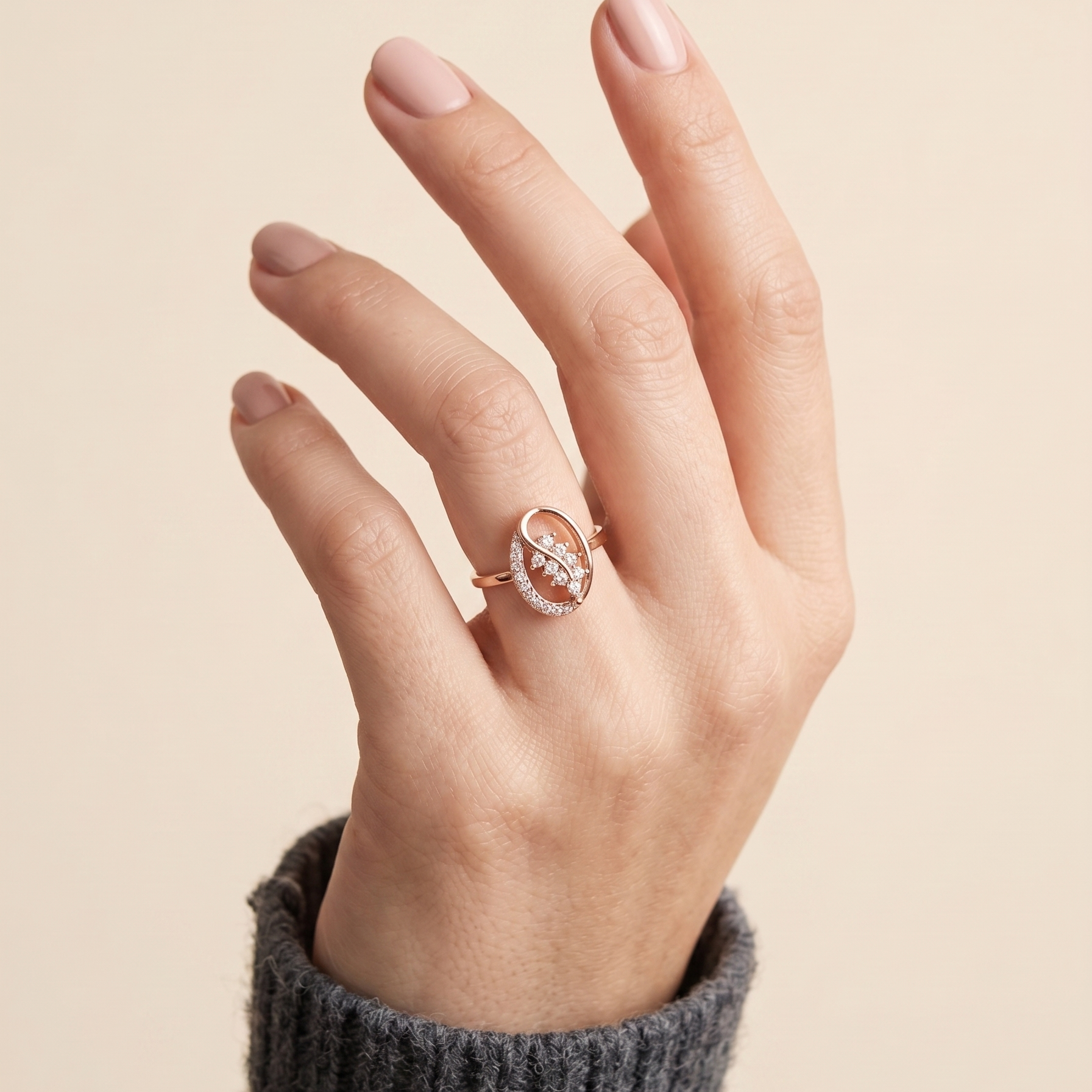 Serene Rosette Sterling Silver Ring