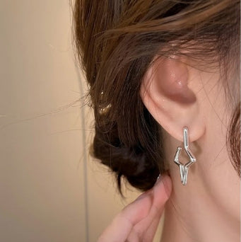 Sweet Star Huggies Sterling Silver Earring