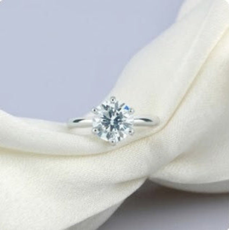 Sterling Brilliant Solitaire Ring