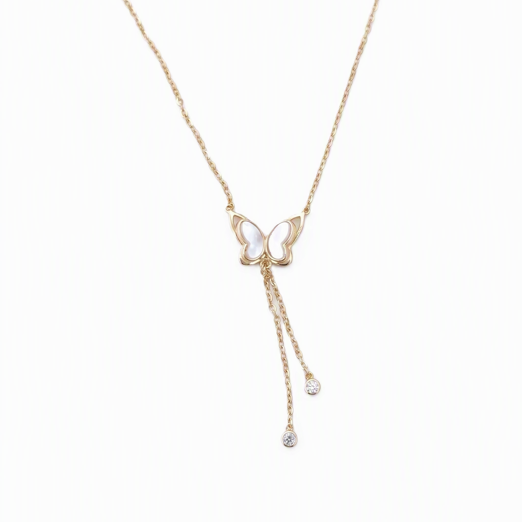 Dainty Butterfly Lariat Necklace