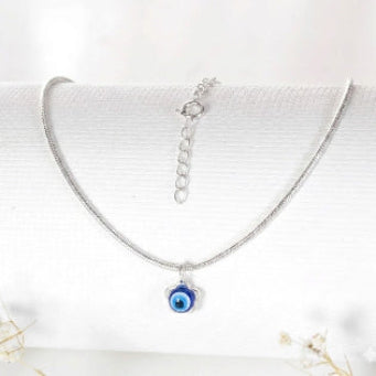 925 Silver Evil Eye Snake Chain Anklet