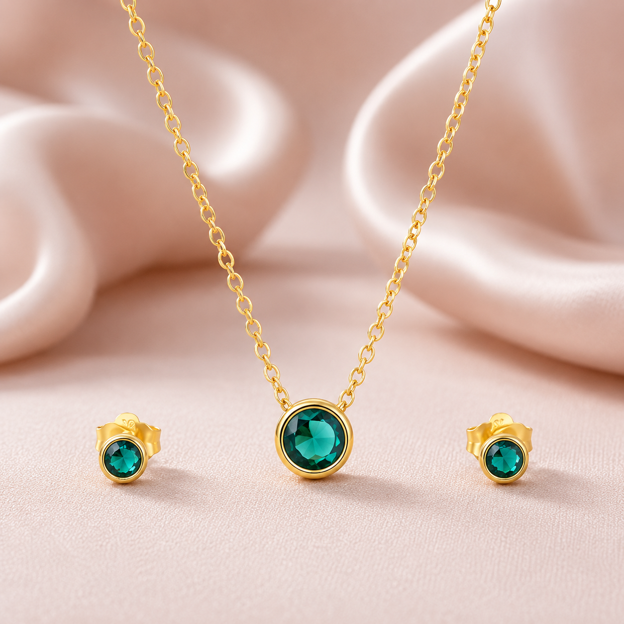 Celeste Solitaire Necklace Set