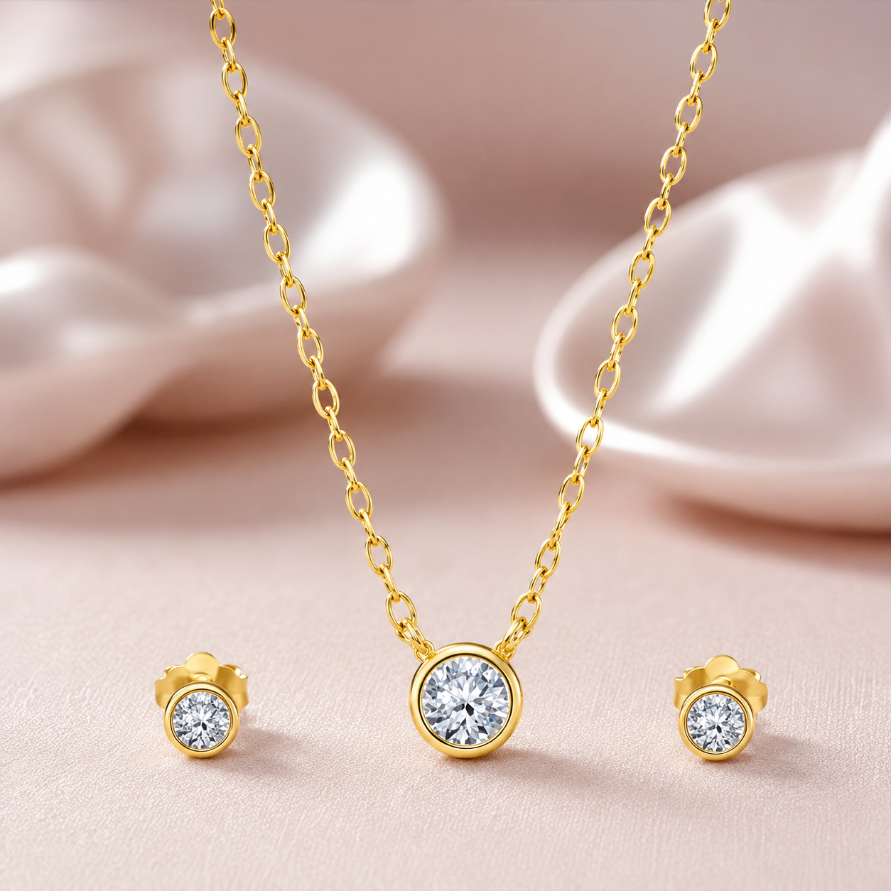Celeste Solitaire Necklace Set