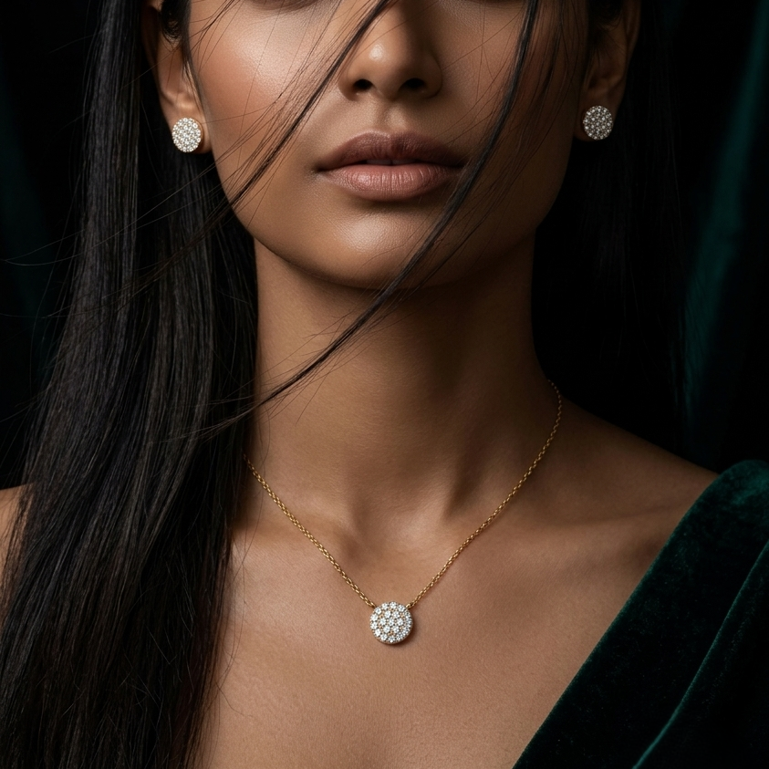 Aurora Spark Disc Necklace Set