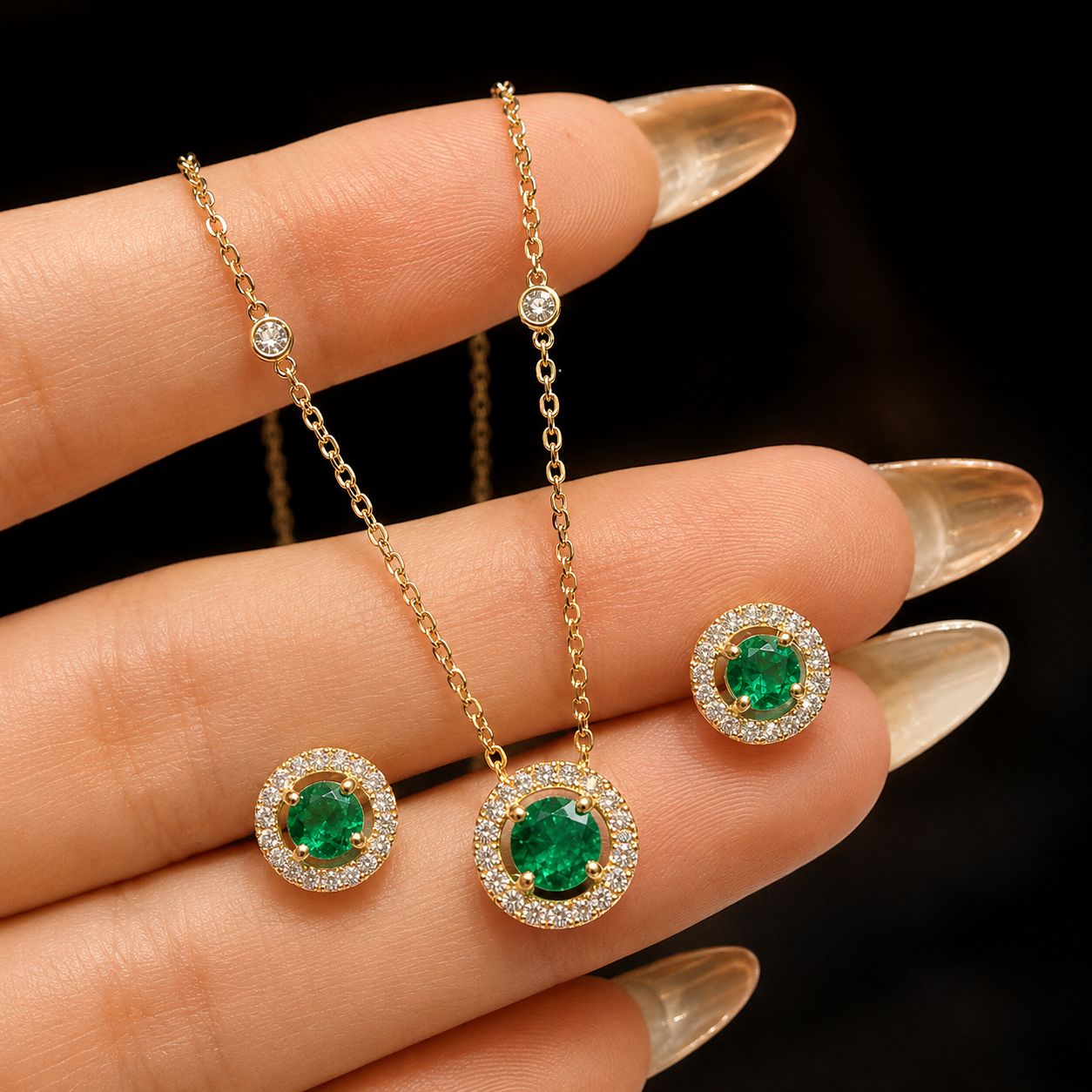 Luna Halo Necklace Set