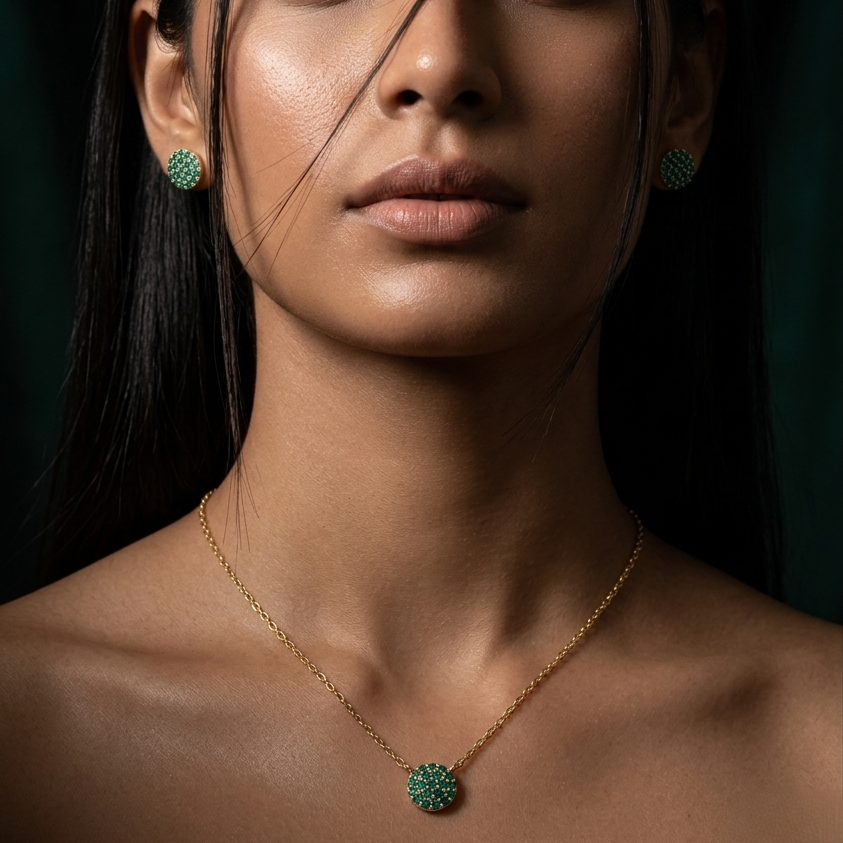 Aurora Spark Disc Necklace Set
